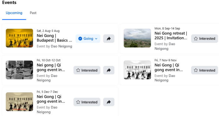 2025 second half qi gong events
